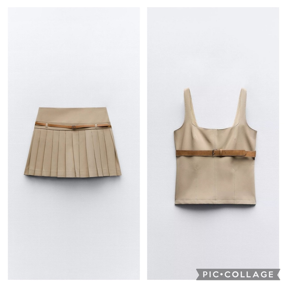 Zara women skort and top in Miu Miu style size L